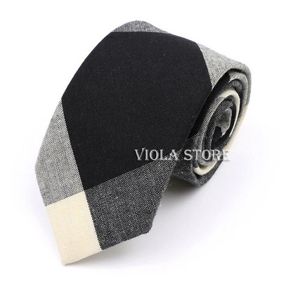 Modes jauns, karsti rūtains, svītrains 100% kokvilnas kaklasaite 7 cm vīriešu elegants brūns haki sarkans tumši melns kāzu ballīšu uzvalks Cravat dāvanu aksesuārs