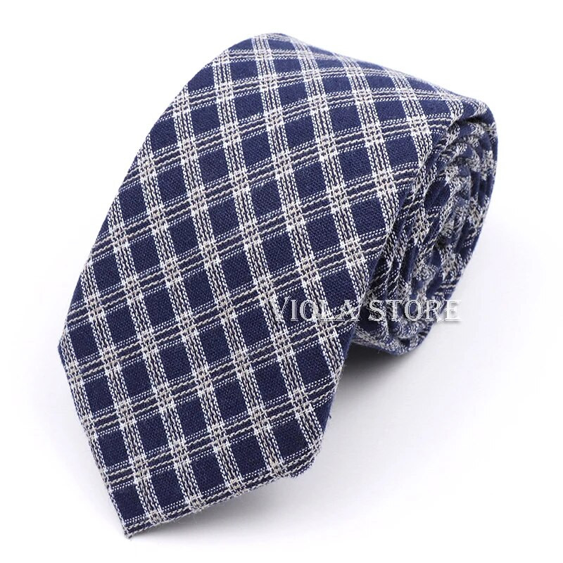 Modes jauns, karsti rūtains, svītrains 100% kokvilnas kaklasaite 7 cm vīriešu elegants brūns haki sarkans tumši melns kāzu ballīšu uzvalks Cravat dāvanu aksesuārs