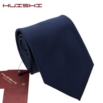 HUISHI 8CM Мъжка едноцветна тъмносиня вратовръзка 6cm Водоустойчива жакардова вратовръзка Ежедневно облекло, вратовръзка Сватбено парти за мъже