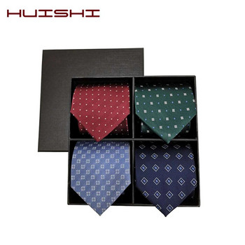 HUISHI 8CM Мъжка едноцветна тъмносиня вратовръзка 6cm Водоустойчива жакардова вратовръзка Ежедневно облекло, вратовръзка Сватбено парти за мъже