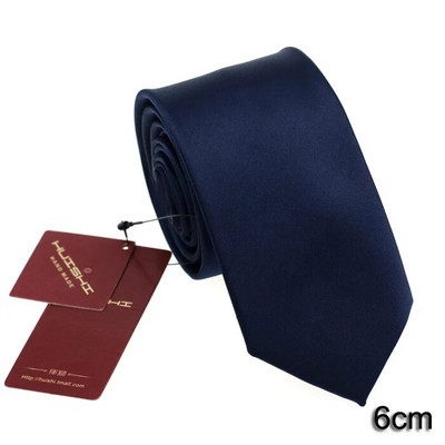 HUISHI 8CM Ανδρική μονόχρωμη γραβάτα λαιμού σε σκούρο μπλε χρώμα 6cm Αδιάβροχη γραβάτα ζακάρ Daily Wear Cravat Wedding Party For Men