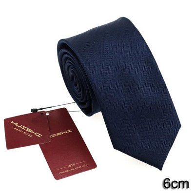 HUISHI 8CM Ανδρική μονόχρωμη γραβάτα λαιμού σε σκούρο μπλε χρώμα 6cm Αδιάβροχη γραβάτα ζακάρ Daily Wear Cravat Wedding Party For Men