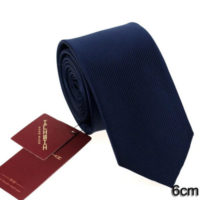 HUISHI 8CM Ανδρική μονόχρωμη γραβάτα λαιμού σε σκούρο μπλε χρώμα 6cm Αδιάβροχη γραβάτα ζακάρ Daily Wear Cravat Wedding Party For Men