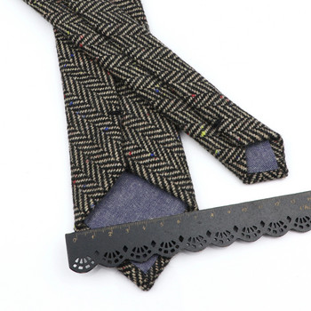 Висококачествени класически раирани вратовръзки от 100% вълна, ръчно изработени 7 см модни кльощави мъжки вратовръзки Дебел кашмир Ежедневни аксесоари за вратовръзка