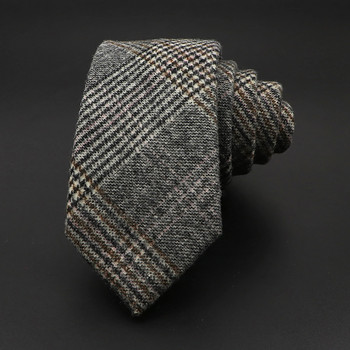 Висококачествени класически раирани вратовръзки от 100% вълна, ръчно изработени 7 см модни кльощави мъжки вратовръзки Дебел кашмир Ежедневни аксесоари за вратовръзка