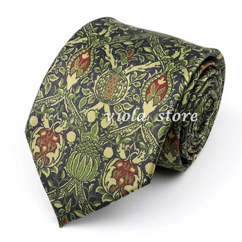 Vintage Floral στάμπα χακί πράσινη γραβάτα 8cm Polyester Silk Touch Ανδρική καθημερινή στολή για πάρτι σμόκιν Αντρικό αξεσουάρ δώρου Cravat