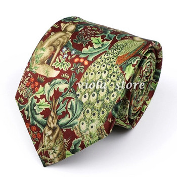 Vintage Floral στάμπα χακί πράσινη γραβάτα 8cm Polyester Silk Touch Ανδρική καθημερινή στολή για πάρτι σμόκιν Αντρικό αξεσουάρ δώρου Cravat