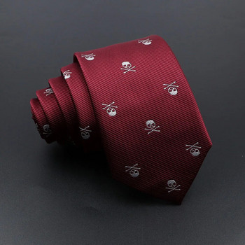 Νέες περιστασιακές λεπτές γραβάτες κρανίου για άντρες Κλασικές πολυεστερικές κόκκινες μπλε γραβάτες Μόδα ανδρική γραβάτα για γαμήλιο πάρτι Cosplay neckwear γραβάτα
