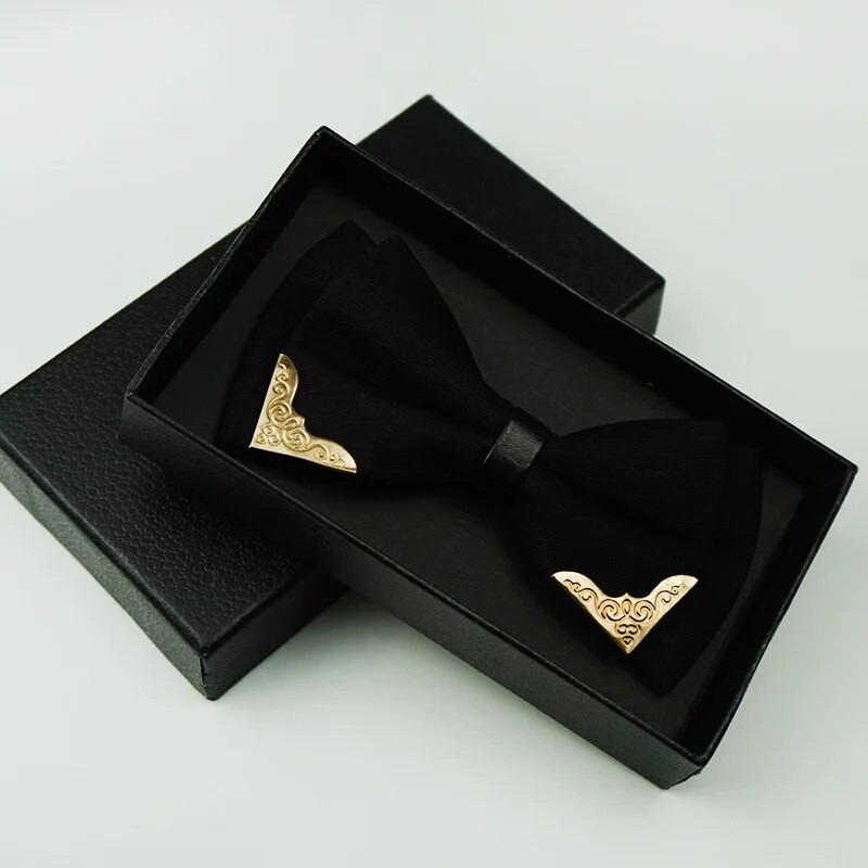 Meeste soliidne mustvalge kikilipsud pidulik kleit pulmakikipüksid meestele naistele vaba aeg metallbling liblikas kikilips bankett kraat