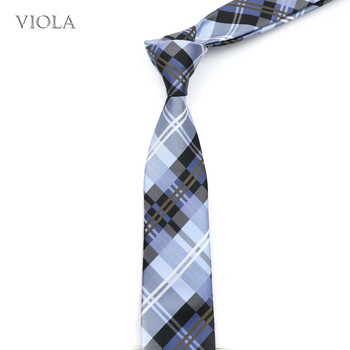 Класическа жакардова карирана вратовръзка на райе 6 см полиестерна синя мъжка тънка вратовръзка Тесен смокинг Костюм, риза, вратовръзка, подарък за мъже, аксесоар
