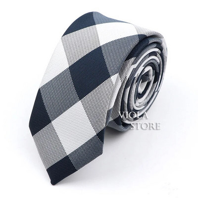 Κλασική ζακάρ καρό ριγέ γραβάτα 6 εκ. Πολυεστερικό μπλε ανδρική λεπτή γραβάτα Skinny σμόκιν πουκάμισο Cravat Δώρο για άνδρες Αξεσουάρ
