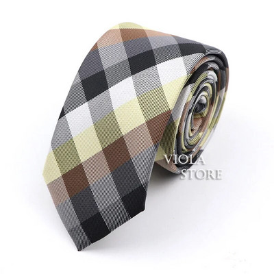 Κλασική ζακάρ καρό ριγέ γραβάτα 6 εκ. Πολυεστερικό μπλε ανδρική λεπτή γραβάτα Skinny σμόκιν πουκάμισο Cravat Δώρο για άνδρες Αξεσουάρ
