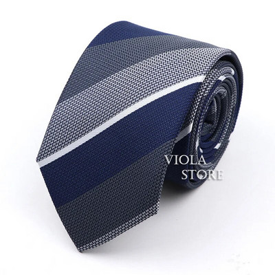 Κλασική ζακάρ καρό ριγέ γραβάτα 6 εκ. Πολυεστερικό μπλε ανδρική λεπτή γραβάτα Skinny σμόκιν πουκάμισο Cravat Δώρο για άνδρες Αξεσουάρ