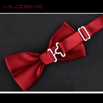 HUISHI Blue Pink Gentleman Man Bowtie Регулируем смокинг Нова папийонка Вратовръзка Модна папийонка Бизнес сватбена мъжка риза