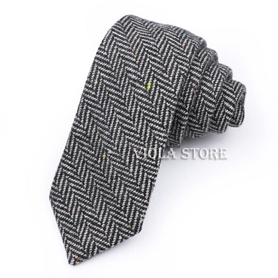 Klasisks tops 50% vilnas mīksta kaklasaite 7 cm brūna pelēka vīriešu svītraina rūtaina kašmira kaklasaite kāzu smokings uzvalks ballītei Cravat dāvanu aksesuārs