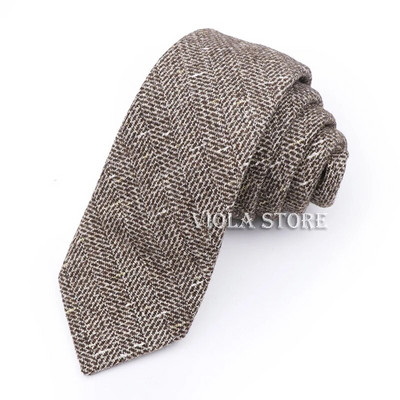 Klasisks tops 50% vilnas mīksta kaklasaite 7 cm brūna pelēka vīriešu svītraina rūtaina kašmira kaklasaite kāzu smokings uzvalks ballītei Cravat dāvanu aksesuārs