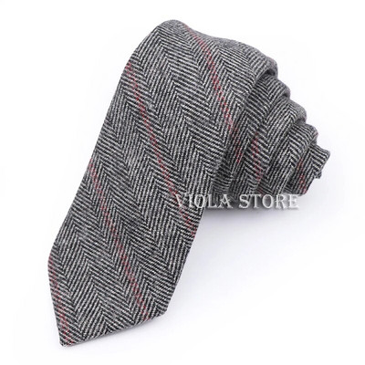 Klasisks tops 50% vilnas mīksta kaklasaite 7 cm brūna pelēka vīriešu svītraina rūtaina kašmira kaklasaite kāzu smokings uzvalks ballītei Cravat dāvanu aksesuārs