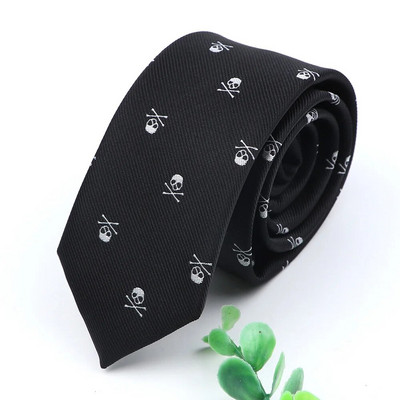 Galvaskausa kaklasaites vīriešiem Jaunas ikdienas plānas klasiskas poliestera kaklasaites Modes vīriešu kaklasaite kāzu Helovīna ballītei vīriešu kaklasaite kaklasaite