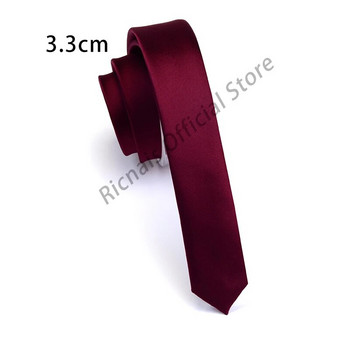 Ricnais Fashion 3,3 εκ. Λεπτή μεταξωτή γραβάτα Κόκκινη πράσινη μασίφ στενή γραβάτα για άντρες Νυφικό πάρτι Casual λαιμόκοψη Αξεσουάρ Δώρα