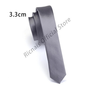 Ricnais Fashion 3,3 cm tieva zīda kaklasaite sarkana zaļa cieta šaura kaklasaite vīriešiem ballītei kāzu ikdienas kaklasaites aksesuāri dāvanas