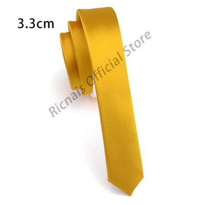Ricnais Fashion 3,3 cm tieva zīda kaklasaite sarkana zaļa cieta šaura kaklasaite vīriešiem ballītei kāzu ikdienas kaklasaites aksesuāri dāvanas