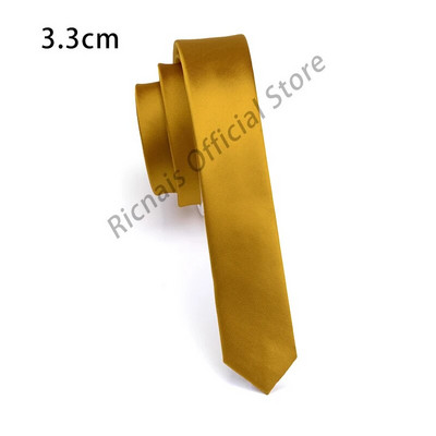 Ricnais Fashion 3,3 cm tieva zīda kaklasaite sarkana zaļa cieta šaura kaklasaite vīriešiem ballītei kāzu ikdienas kaklasaites aksesuāri dāvanas