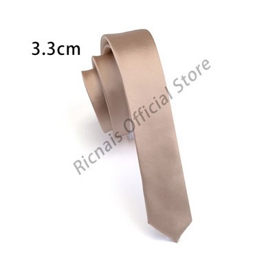 Ricnais Fashion 3,3 cm tieva zīda kaklasaite sarkana zaļa cieta šaura kaklasaite vīriešiem ballītei kāzu ikdienas kaklasaites aksesuāri dāvanas
