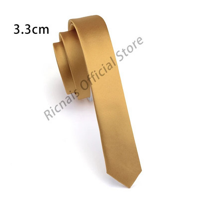 Ricnais Fashion 3,3 cm tieva zīda kaklasaite sarkana zaļa cieta šaura kaklasaite vīriešiem ballītei kāzu ikdienas kaklasaites aksesuāri dāvanas