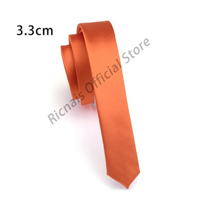 Ricnais Fashion 3,3 cm tieva zīda kaklasaite sarkana zaļa cieta šaura kaklasaite vīriešiem ballītei kāzu ikdienas kaklasaites aksesuāri dāvanas