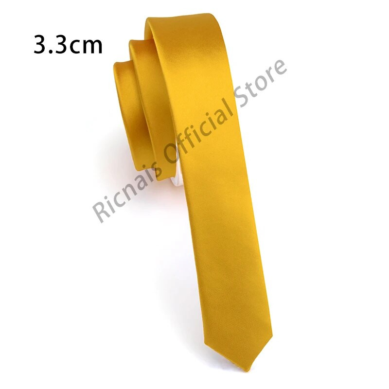 Ricnais Fashion 3,3 cm tieva zīda kaklasaite sarkana zaļa cieta šaura kaklasaite vīriešiem ballītei kāzu ikdienas kaklasaites aksesuāri dāvanas