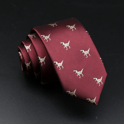 Jauna dizaina dzīvnieku kaklasaite vīriešiem Poliestera austa kaklasaite mārīte suns dinozaurs haizivs žakarda modes ballīte kāzu gravata kaklasaite