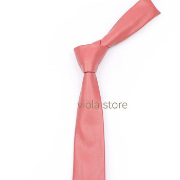 Класическа бежова златисто розова синя винтидж кафява зелена плътна вратовръзка от PU кожа 5,5 см тесни подарък за сватбено тържество Мъже Жени Аксесоар за вратовръзка