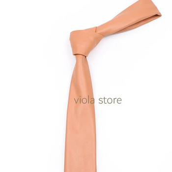 Κλασικό μπεζ Χρυσό Ροζ Μπλε Vintage Καφέ Πράσινη Μασίφ PU Δερμάτινη γραβάτα 5,5cm Skinny Δώρο Γάμου Γάμου Ανδρικό Γυναικείο Αξεσουάρ Cravat