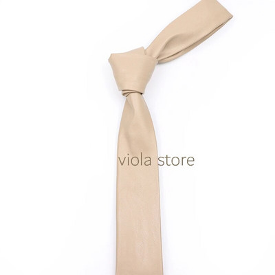 Klasisks bēšs zelts rozā zils vintage brūns zaļš masīvs PU ādas kaklasaite 5,5 cm šaura kāzu ballīte dāvana vīriešiem sievietēm Sievietēm Cravat aksesuārs