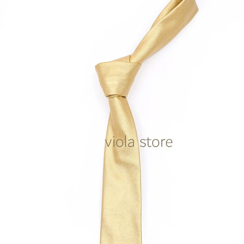 Klasisks bēšs zelts rozā zils vintage brūns zaļš masīvs PU ādas kaklasaite 5,5 cm šaura kāzu ballīte dāvana vīriešiem sievietēm Sievietēm Cravat aksesuārs