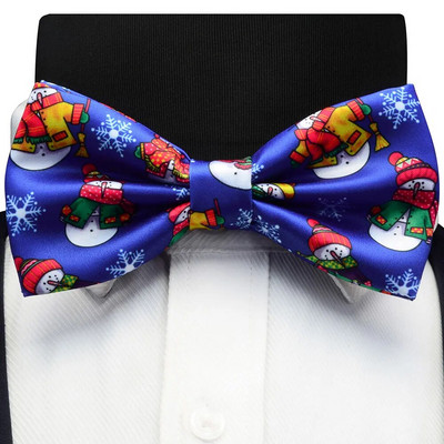 GUSLESON Коледни папийонки Silk Festival Theme Tie Snowflake Christmas Tree Pattern Мъжка папийонка Коледно парти Подарък за мъже