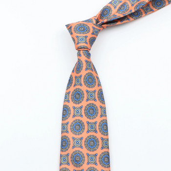 Мъжка модна копринена вратовръзка 7,5 см мека нестандартна вратовръзка Синьо-зелени оранжеви цветни вратовръзки за мъже Цветна папионка на точки Сватбен бизнес подарък