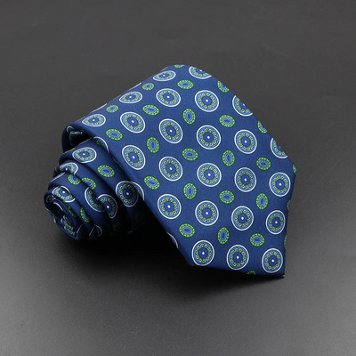 Pánska módna hodvábna kravata 7,5 cm mäkká novinka kravata modro-zelená oranžová farba kravaty pre mužov bodkovaný kvetinový motýlik svadobný obchodný darček