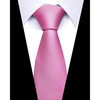 Вратовръзка за мъже Най-нов дизайн Луксозна 7,5 см вратовръзка Риза Аксесоари Раирана тъмночервена мъжка Нова година