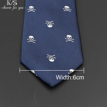 Нови ежедневни вратовръзки с череп за мъже Класически тънки 8 см полиестерни вратовръзки Модна мъжка вратовръзка Подарък за мъже Сватбена бизнес вратовръзка на младоженеца