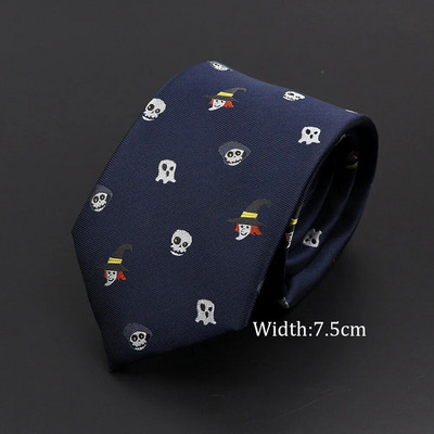 Jaunas gadījuma galvaskausa kaklasaites vīriešiem Klasiski slaidas 8 cm poliestera kaklasaites Modes vīriešu kaklasaites dāvana vīriešiem kāzu līgavainim biznesa kaklasaite