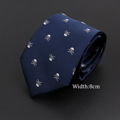 Jaunas gadījuma galvaskausa kaklasaites vīriešiem Klasiski slaidas 8 cm poliestera kaklasaites Modes vīriešu kaklasaites dāvana vīriešiem kāzu līgavainim biznesa kaklasaite