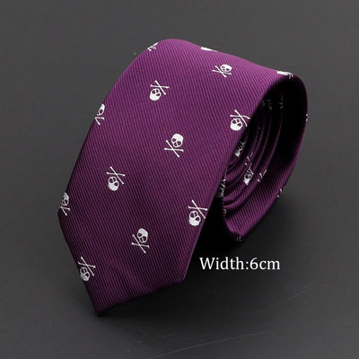 Jaunas gadījuma galvaskausa kaklasaites vīriešiem Klasiski slaidas 8 cm poliestera kaklasaites Modes vīriešu kaklasaites dāvana vīriešiem kāzu līgavainim biznesa kaklasaite