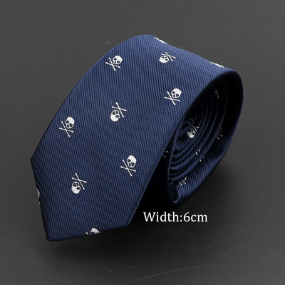 Jaunas gadījuma galvaskausa kaklasaites vīriešiem Klasiski slaidas 8 cm poliestera kaklasaites Modes vīriešu kaklasaites dāvana vīriešiem kāzu līgavainim biznesa kaklasaite