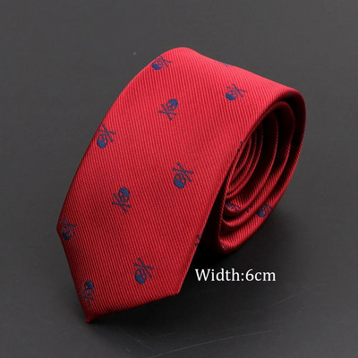 Jaunas gadījuma galvaskausa kaklasaites vīriešiem Klasiski slaidas 8 cm poliestera kaklasaites Modes vīriešu kaklasaites dāvana vīriešiem kāzu līgavainim biznesa kaklasaite