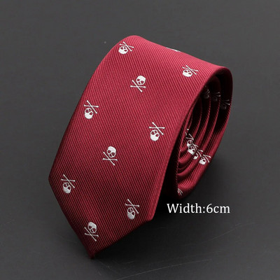 Jaunas gadījuma galvaskausa kaklasaites vīriešiem Klasiski slaidas 8 cm poliestera kaklasaites Modes vīriešu kaklasaites dāvana vīriešiem kāzu līgavainim biznesa kaklasaite