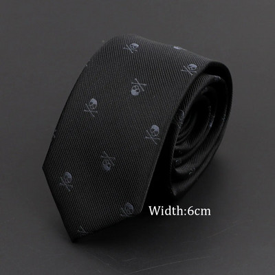 Jaunas gadījuma galvaskausa kaklasaites vīriešiem Klasiski slaidas 8 cm poliestera kaklasaites Modes vīriešu kaklasaites dāvana vīriešiem kāzu līgavainim biznesa kaklasaite