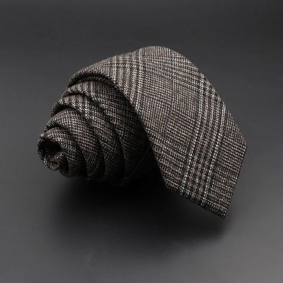 Oriģināla augstas kvalitātes svītraina kokvilnas kaklasaite šaura rūtainā masīvvilnas kaklasaite vīriešiem lietišķiem ballīšu uzvalkiem ballītēm, aksesuārs ar kravu