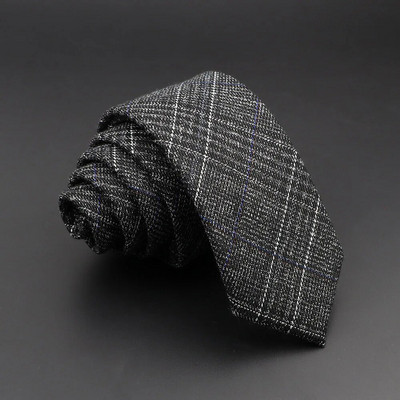 Oriģināla augstas kvalitātes svītraina kokvilnas kaklasaite šaura rūtainā masīvvilnas kaklasaite vīriešiem lietišķiem ballīšu uzvalkiem ballītēm, aksesuārs ar kravu