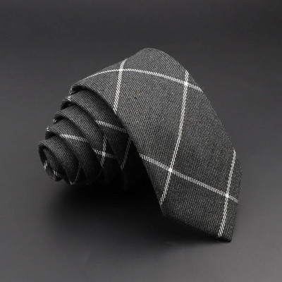 Oriģināla augstas kvalitātes svītraina kokvilnas kaklasaite šaura rūtainā masīvvilnas kaklasaite vīriešiem lietišķiem ballīšu uzvalkiem ballītēm, aksesuārs ar kravu